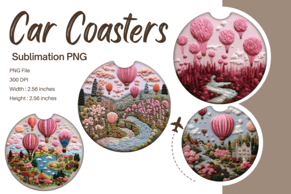 Hot Air Balloon Embroidery Car Coaster Review