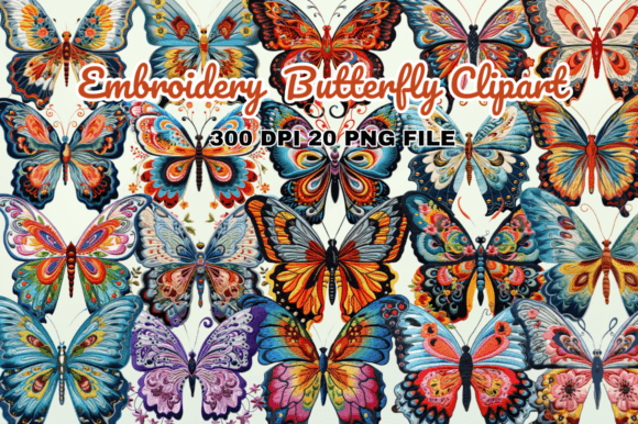Review: Embroidery Butterfly Clipart Bundle