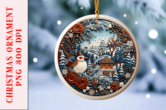 Review: Embroidery Look Bird Ornament Design