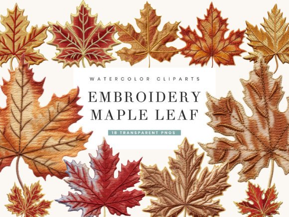 Review: Embroidery Maple Leaf Clipart Bundle