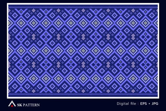 Reviewing Blue Embroidery Cross Stitch Continuous