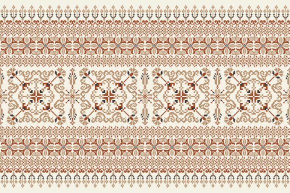 Reviewing Geometric Floral Cross Stitch Embroidery