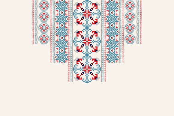 Reviewing Neckline Floral Cross Stitch Embroidery