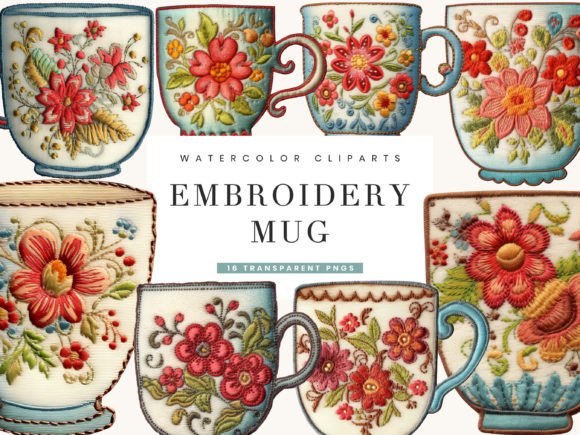 Reviewing the Embroidery Mug Clipart Bundle