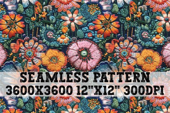 Reviewing the Flower Embroidery Scene Seamless Pattern