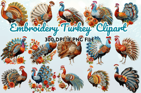 Watercolor Embroidery Turkey Clipart Review